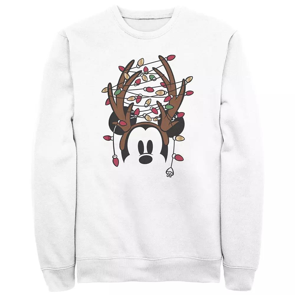Disney's Mickey Mouse Men's Antlers With Christmas Lights Fleece,  Product Image
