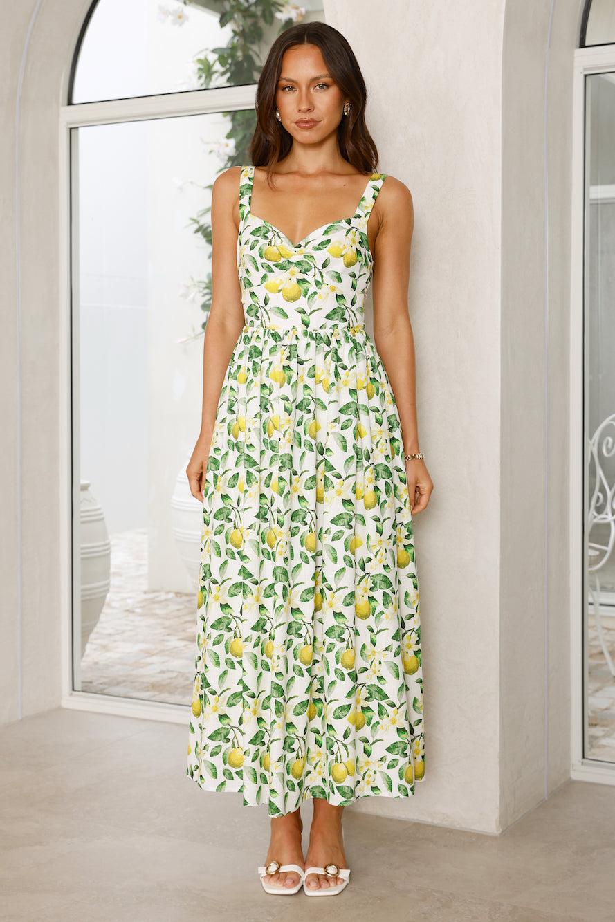 Under The Lemon Tree Midi Dress Print Product Image