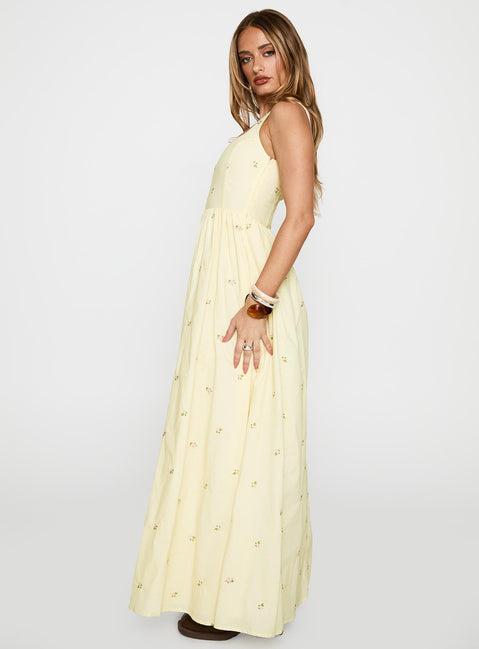 Cartmel Embroidered Maxi Dress Cream Product Image