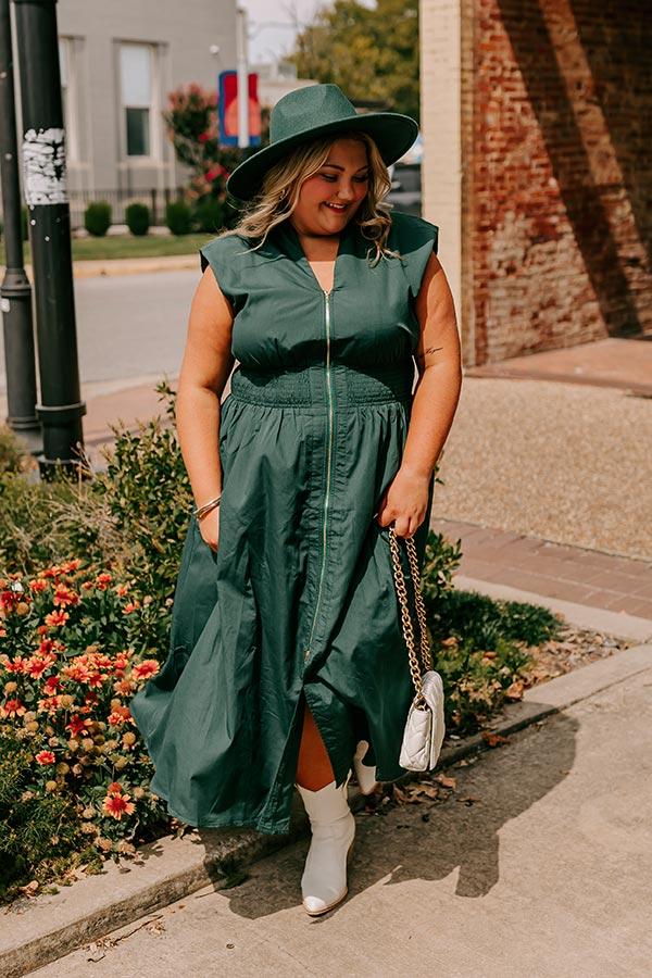 Chic Ensemble Midi Dress in Hunter Green Curves Product Image