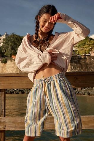 Saylor Poplin Stripe Shorts Product Image