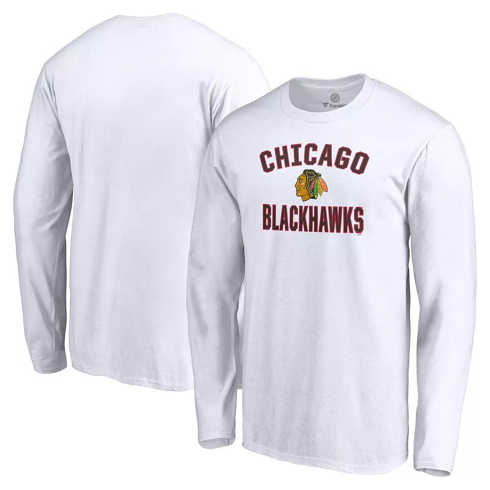 Men's Fanatics Branded White Chicago Blackhawks Victory Arch Long Sleeve T-Shirt, Size: 2XL Product Image