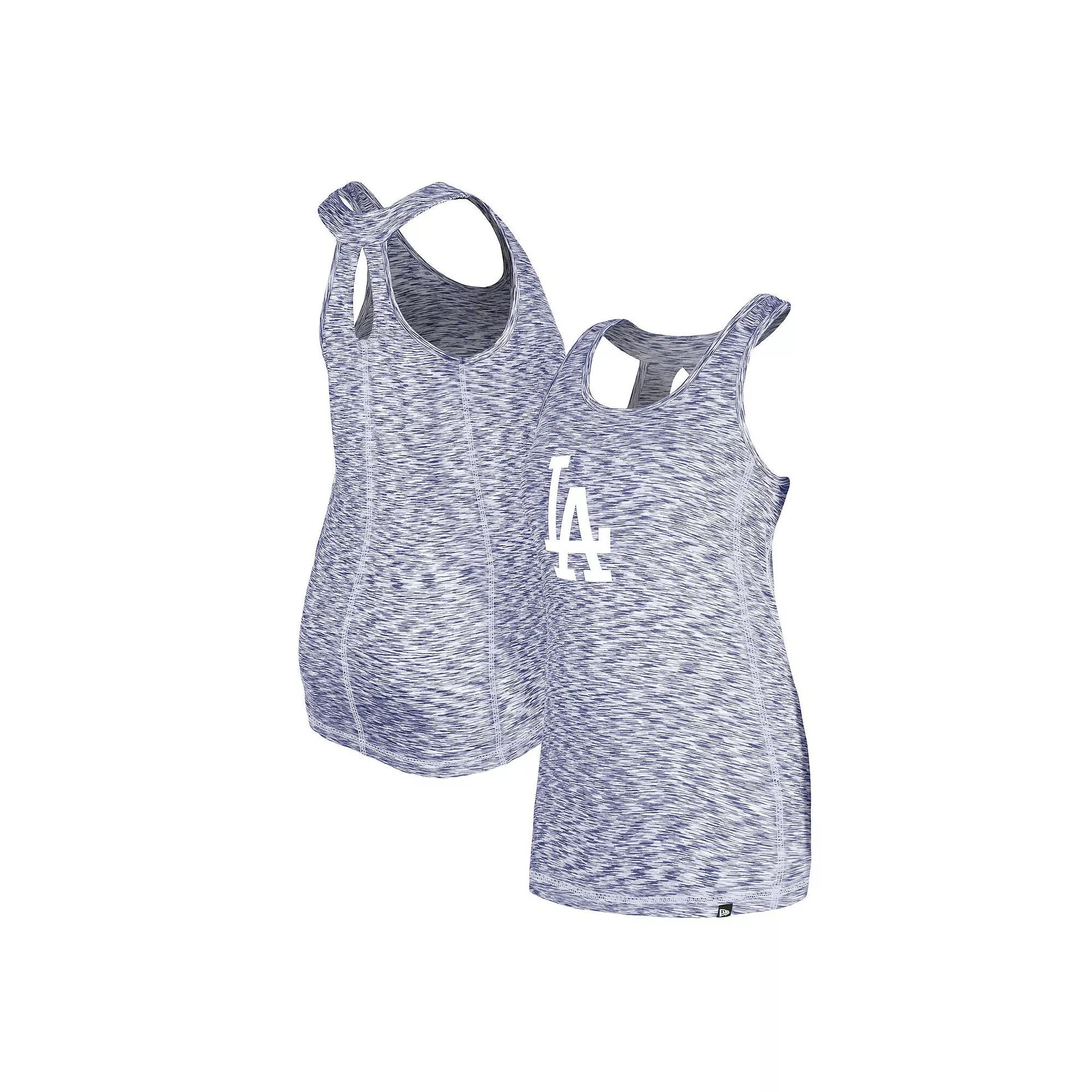 Women's New Era Royal Los Angeles Dodgers Space Dye Keyhole Back Tank Top,  Product Image
