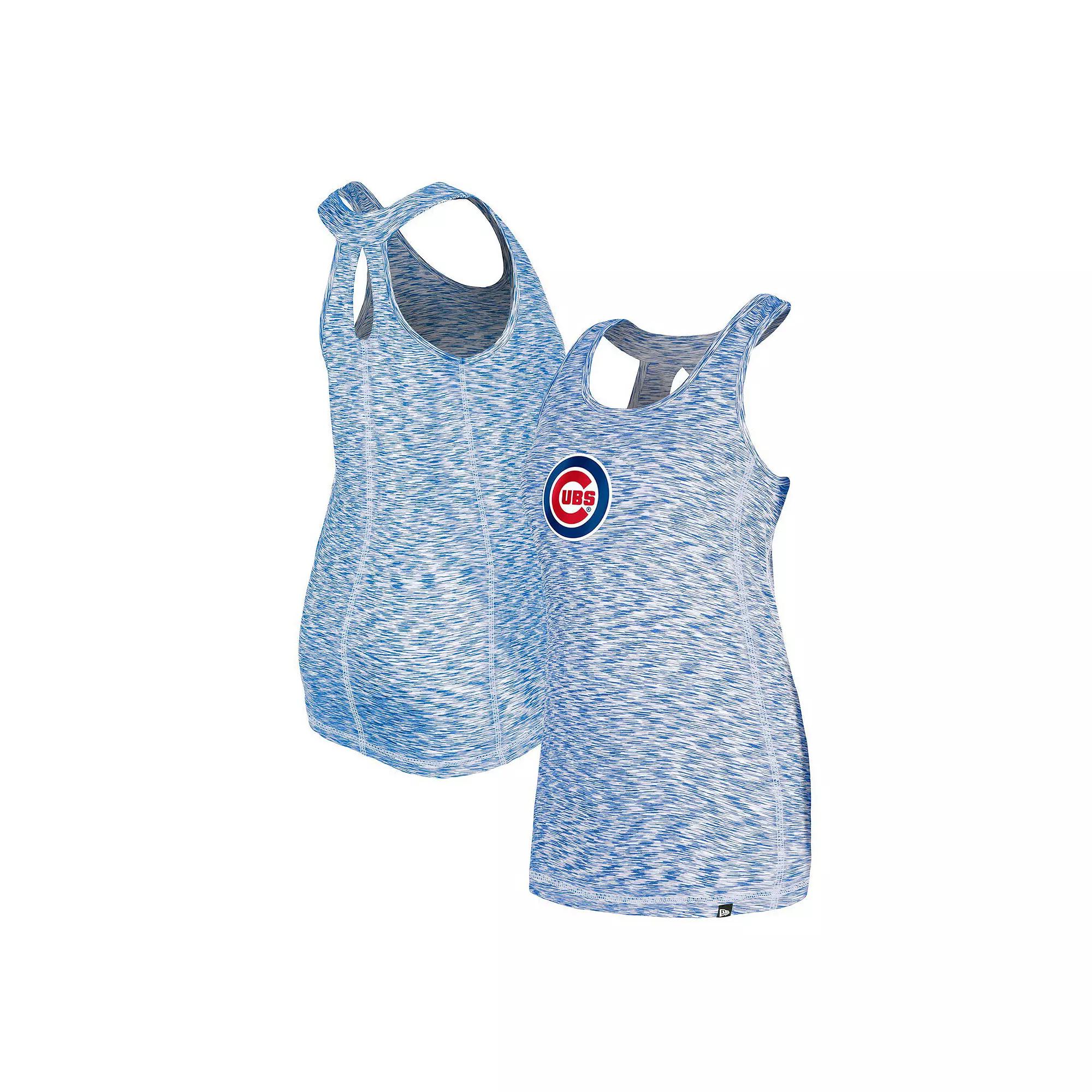 Women's New Era Royal Chicago Cubs Space Dye Keyhole Back Tank Top, Size: Medium, Blue Product Image