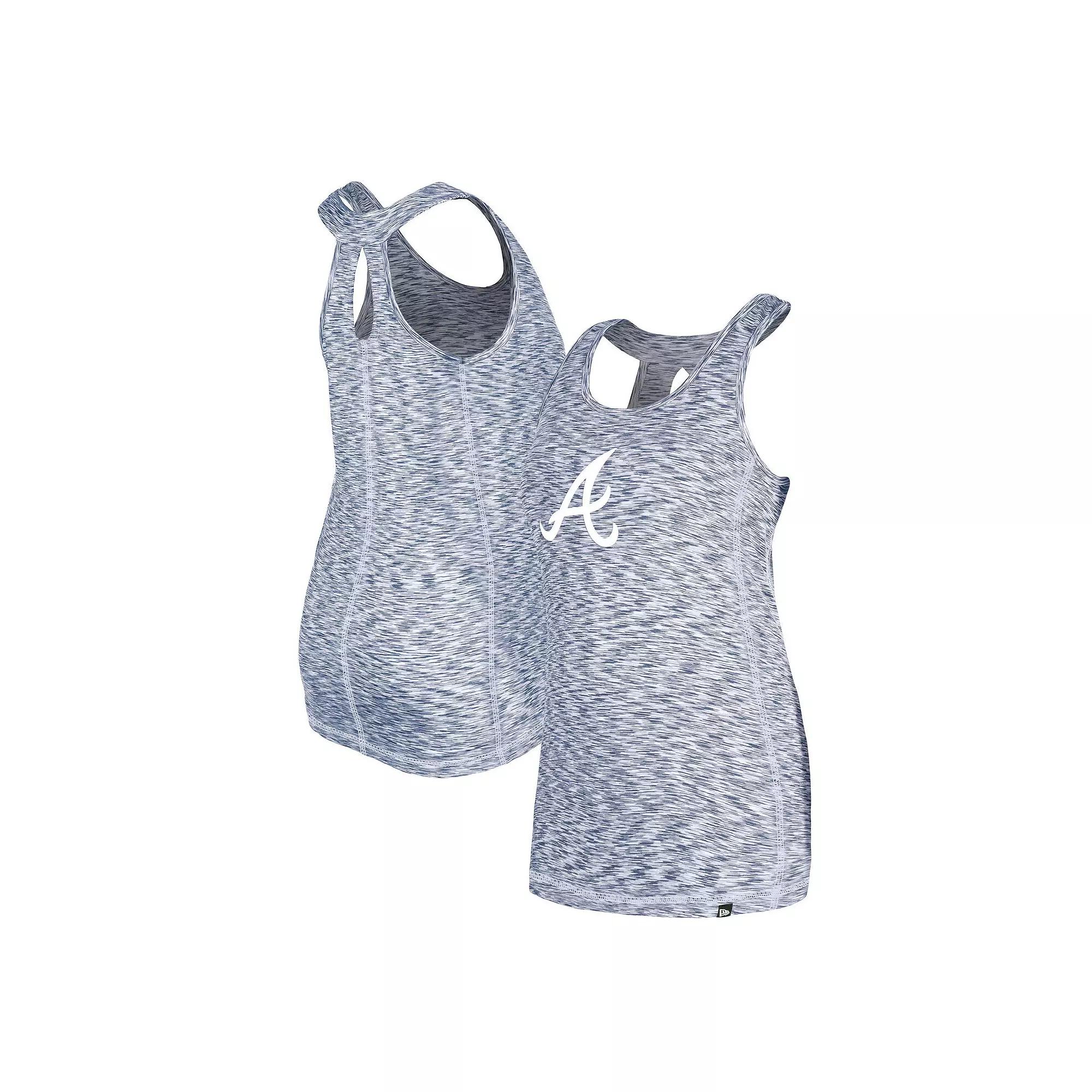 Women's New Era Navy Atlanta Braves Space Dye Keyhole Back Tank Top, Size: XS, Blue Product Image