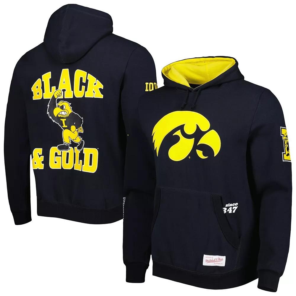 Men's Mitchell & Ness Black Iowa Hawkeyes Team Origins Pullover Hoodie, Size: Medium Product Image