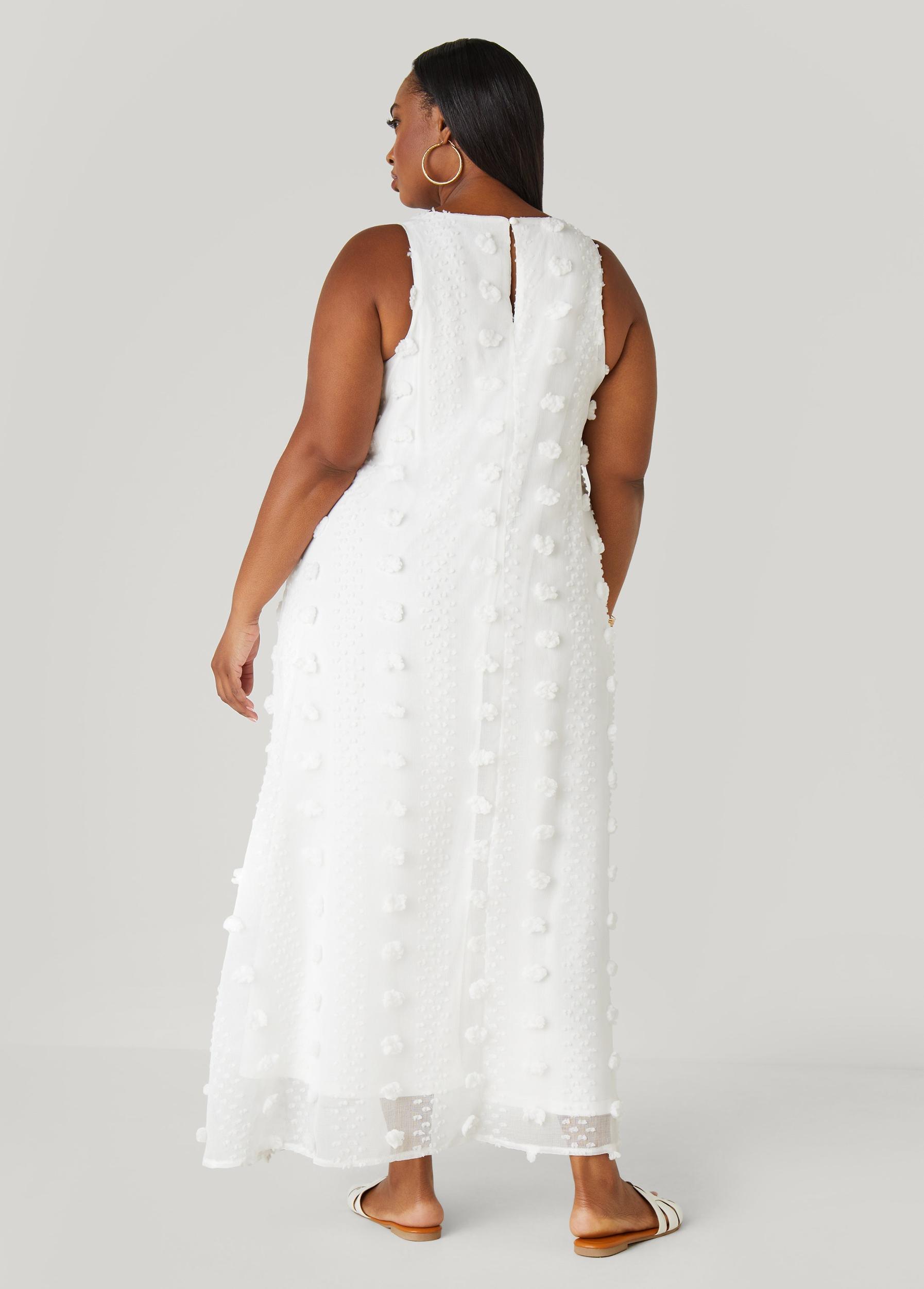 Plus Size Pompom Gauze Maxi Dress Ashley Stewart Product Image