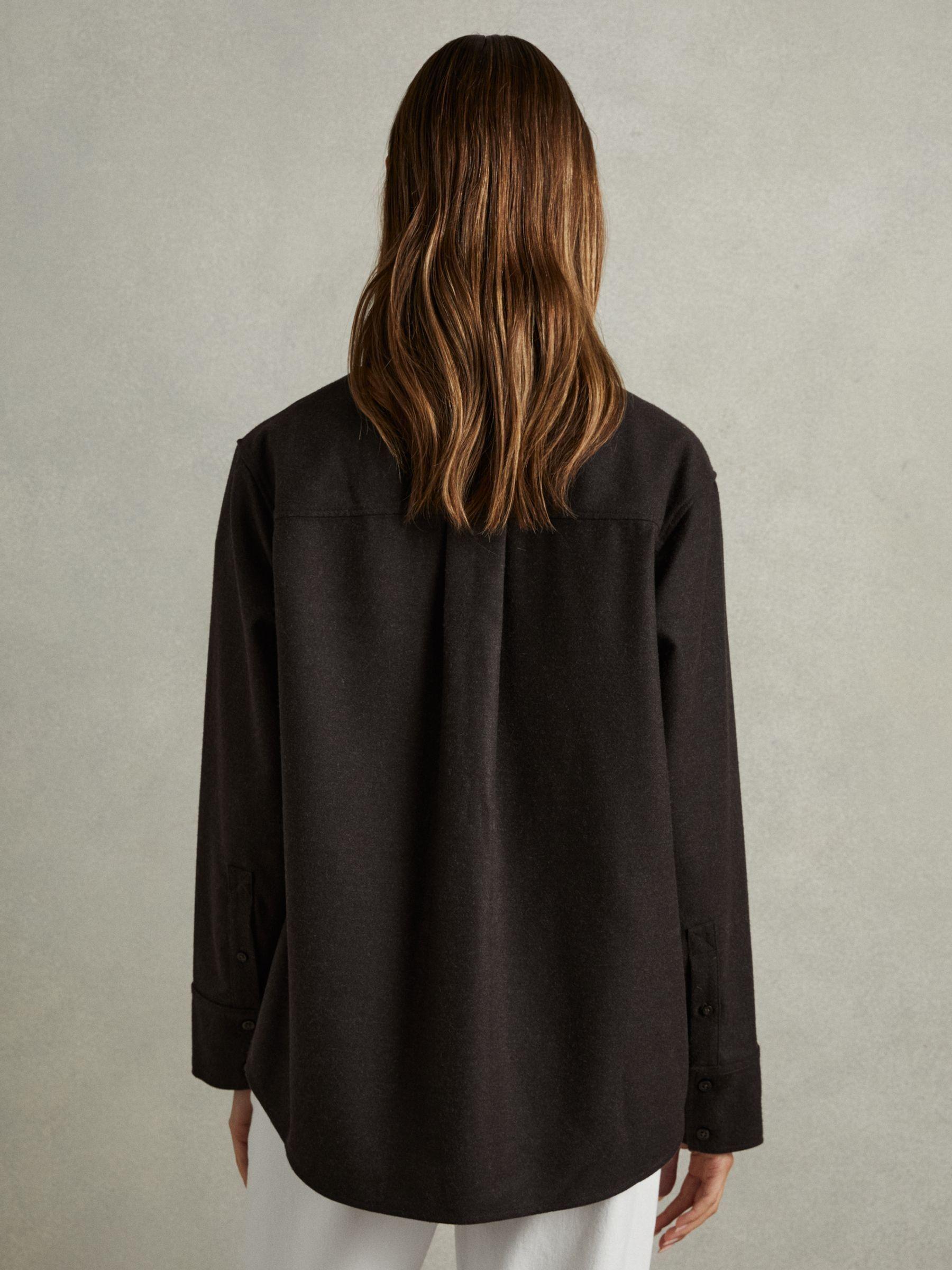 Patch Pocket Twill Overshirt in Chocolate Product Image