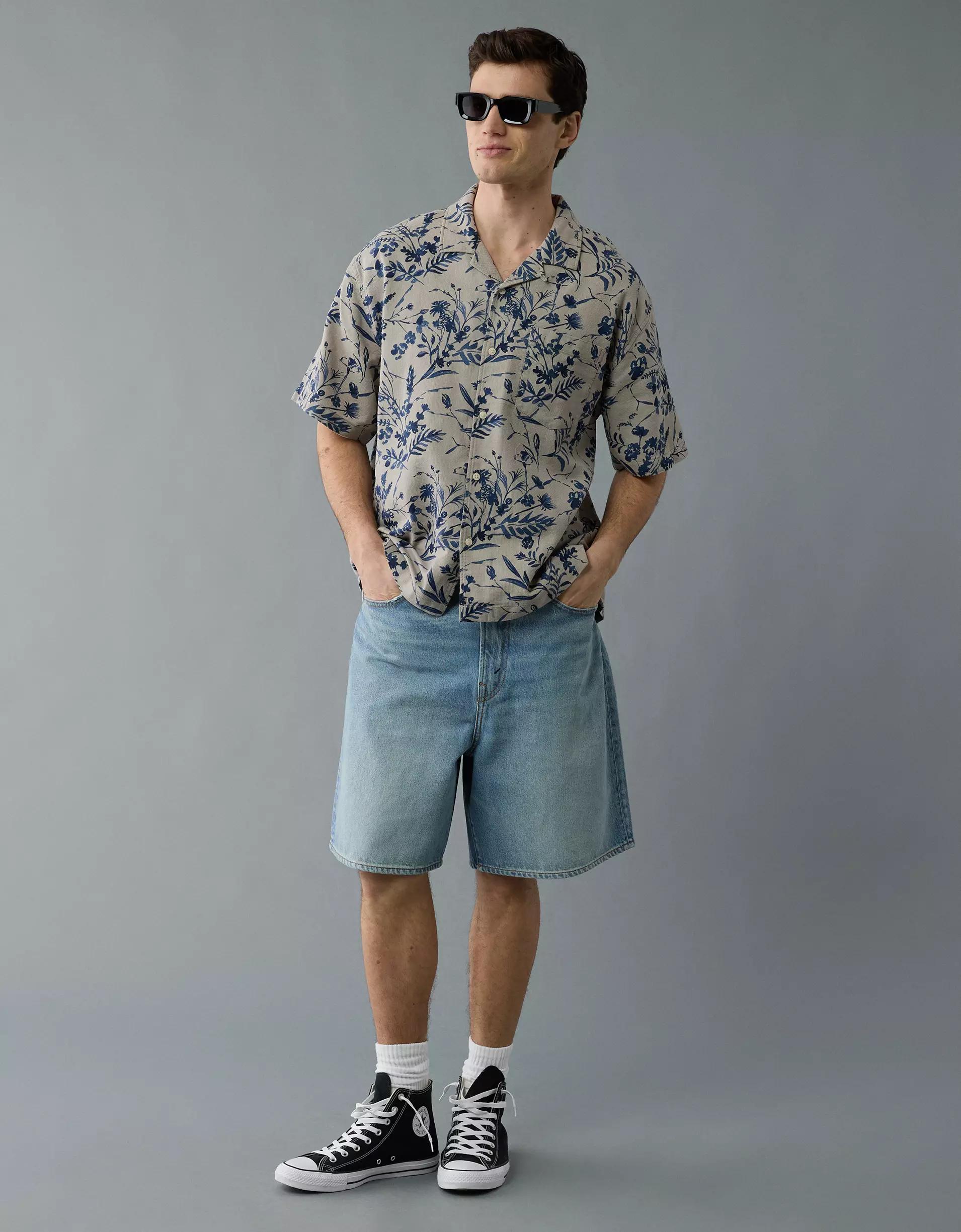AE Poolside Floral Button-Up Shirt Product Image