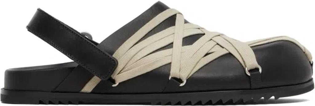 RICK OWENS Leather Loafers With Crisscross Detail In Black Product Image