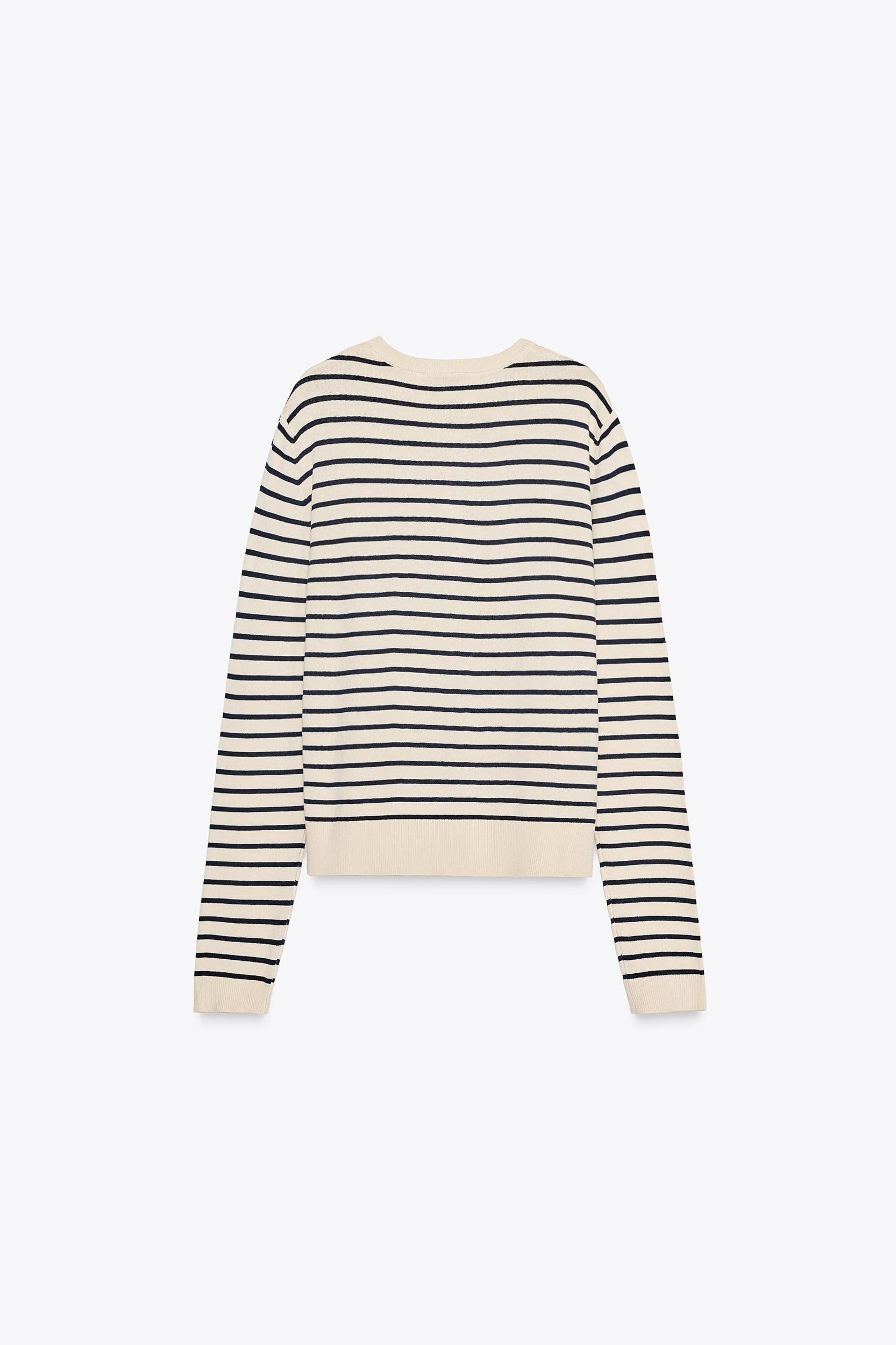 STRIPED KNIT CARDIGAN Product Image