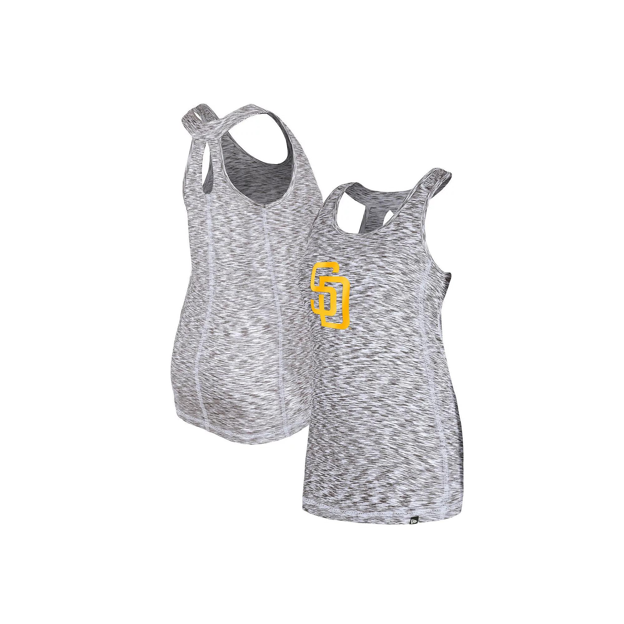 Women's New Era Brown San Diego Padres Space Dye Keyhole Back Tank Top, Size: Large Product Image