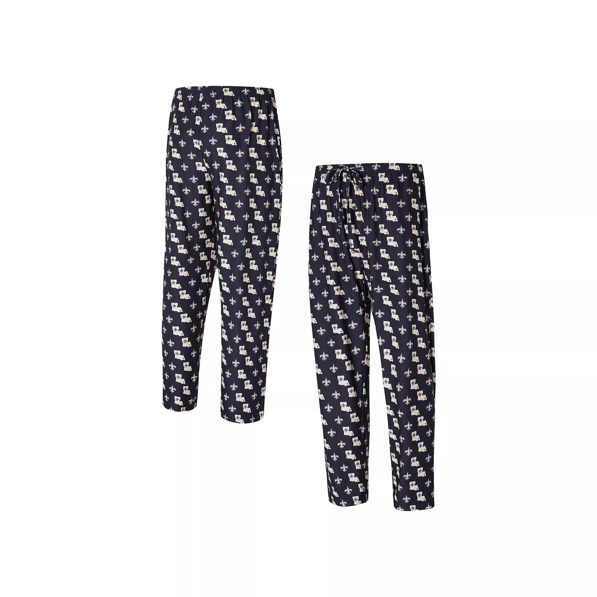 Mens Concepts Sport New Orleans Saints Record Allover Print Knit Pants Product Image