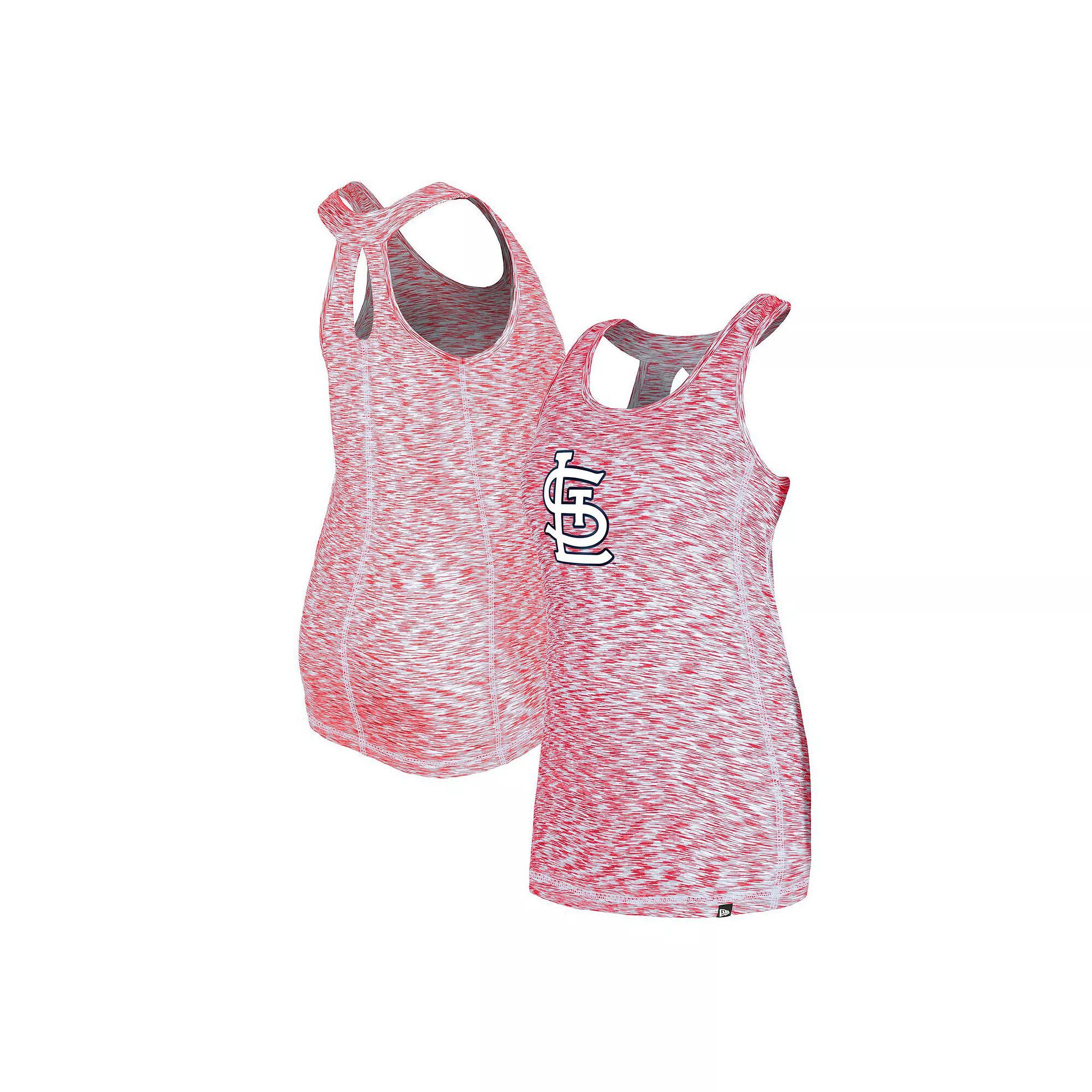Women's New Era Red St. Louis Cardinals Space Dye Keyhole Back Tank Top,  Product Image