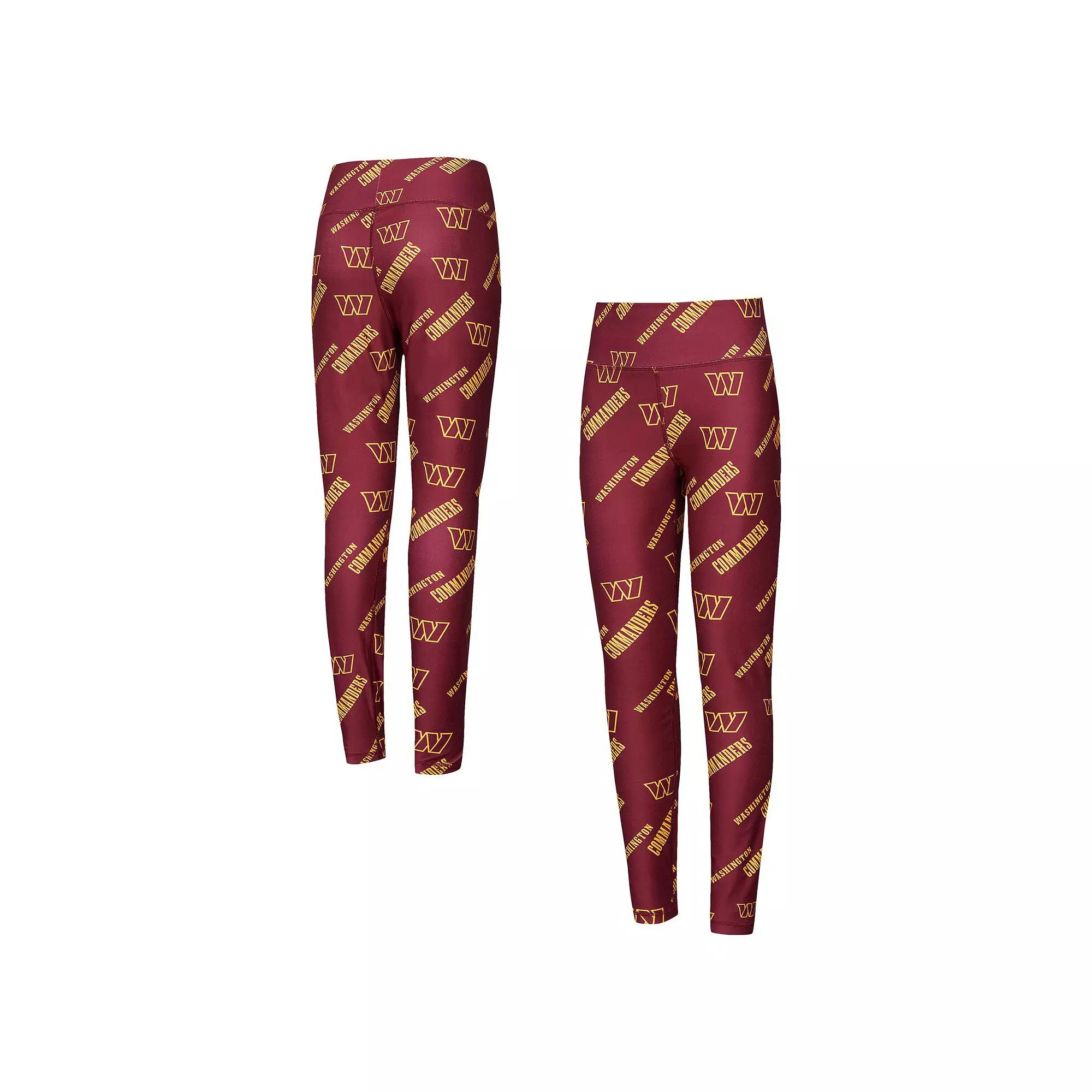 Women's Concepts Sport Burgundy Washington Commanders Breakthrough Allover Print Knit Leggings,  Product Image