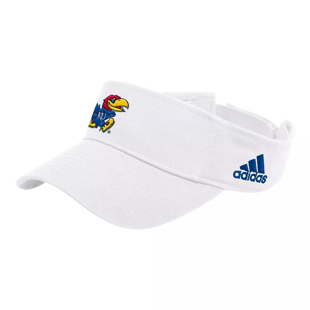 Men's adidas White Kansas Jayhawks Locker Room Team Adjustable Visor Product Image