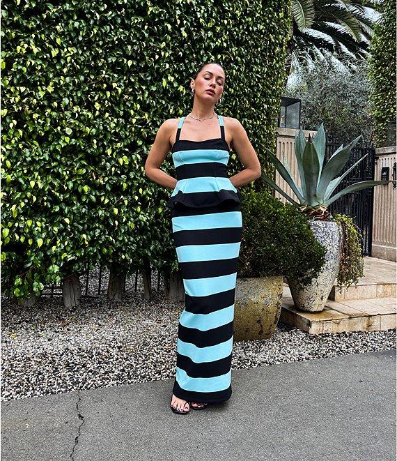 AFRM Franny Stripe Printed Matte Scuba Coordinating Maxi Skirt Product Image