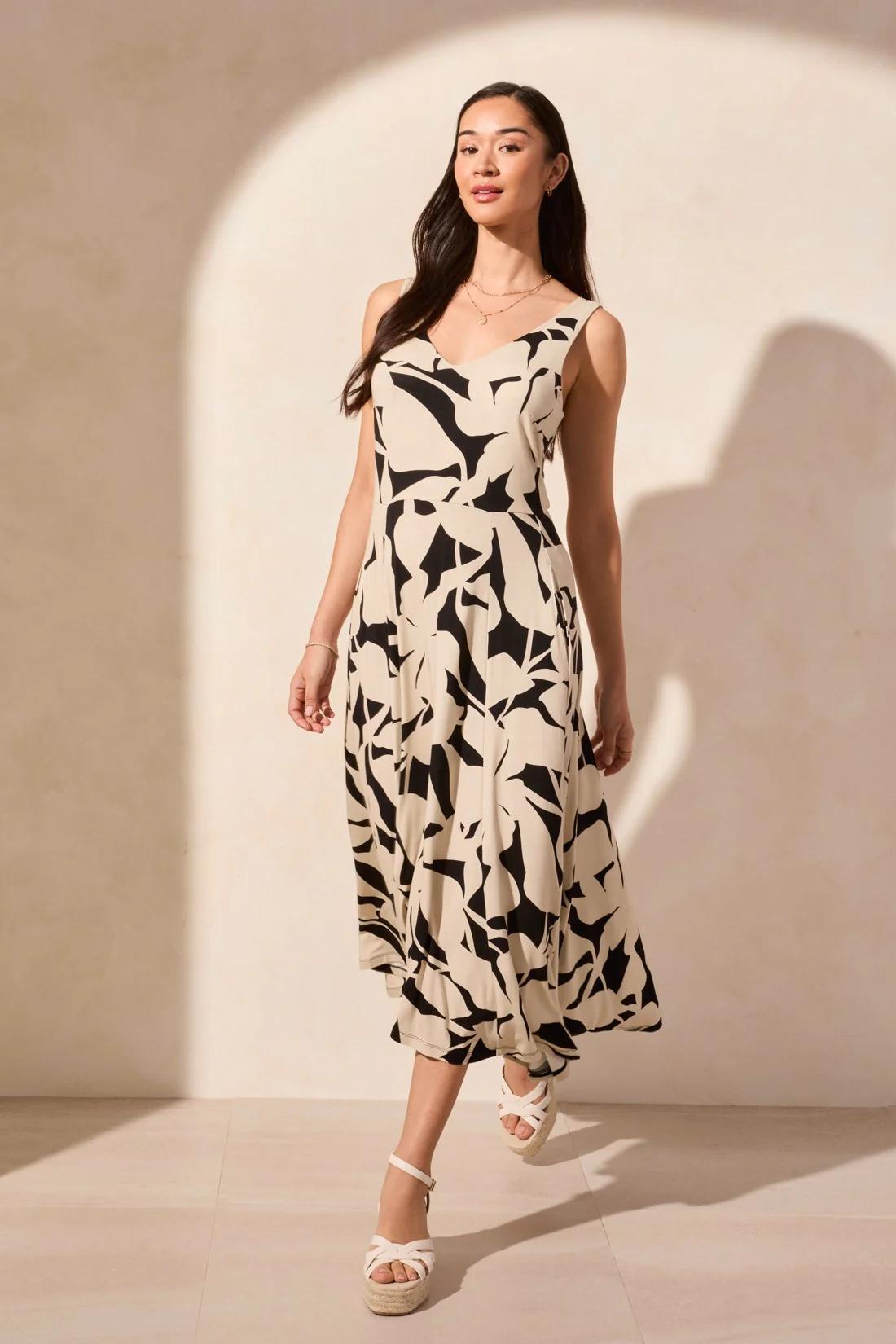Printed Sleeveless High Low Dress Product Image