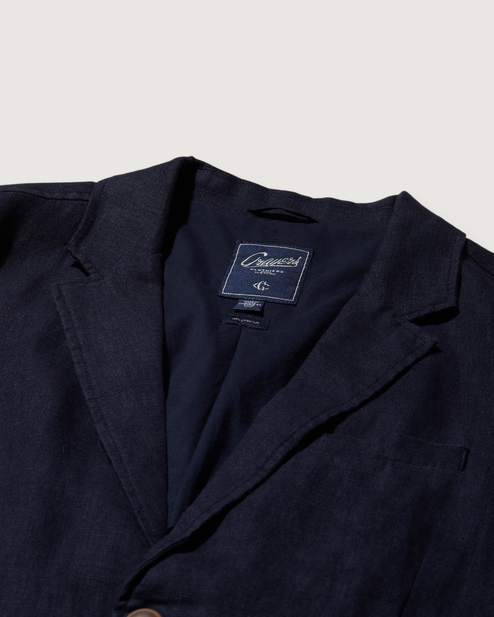 Bal Harbour 2 Button Linen Blazer - Navy Product Image