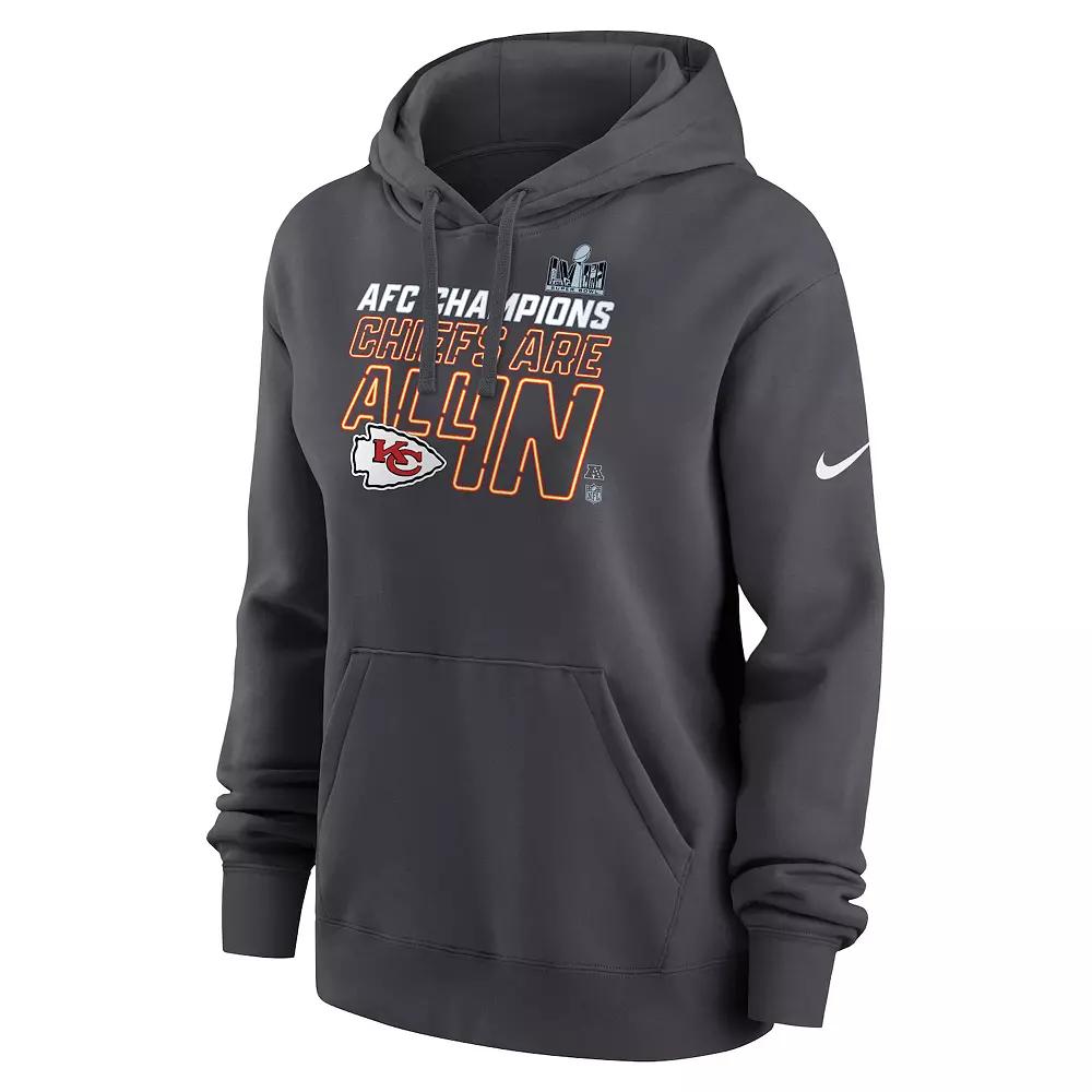 Women's Nike Kansas City Chiefs 2023 NFL Conference Champions Trophy Hoodie, Size: Medium, Anth Product Image