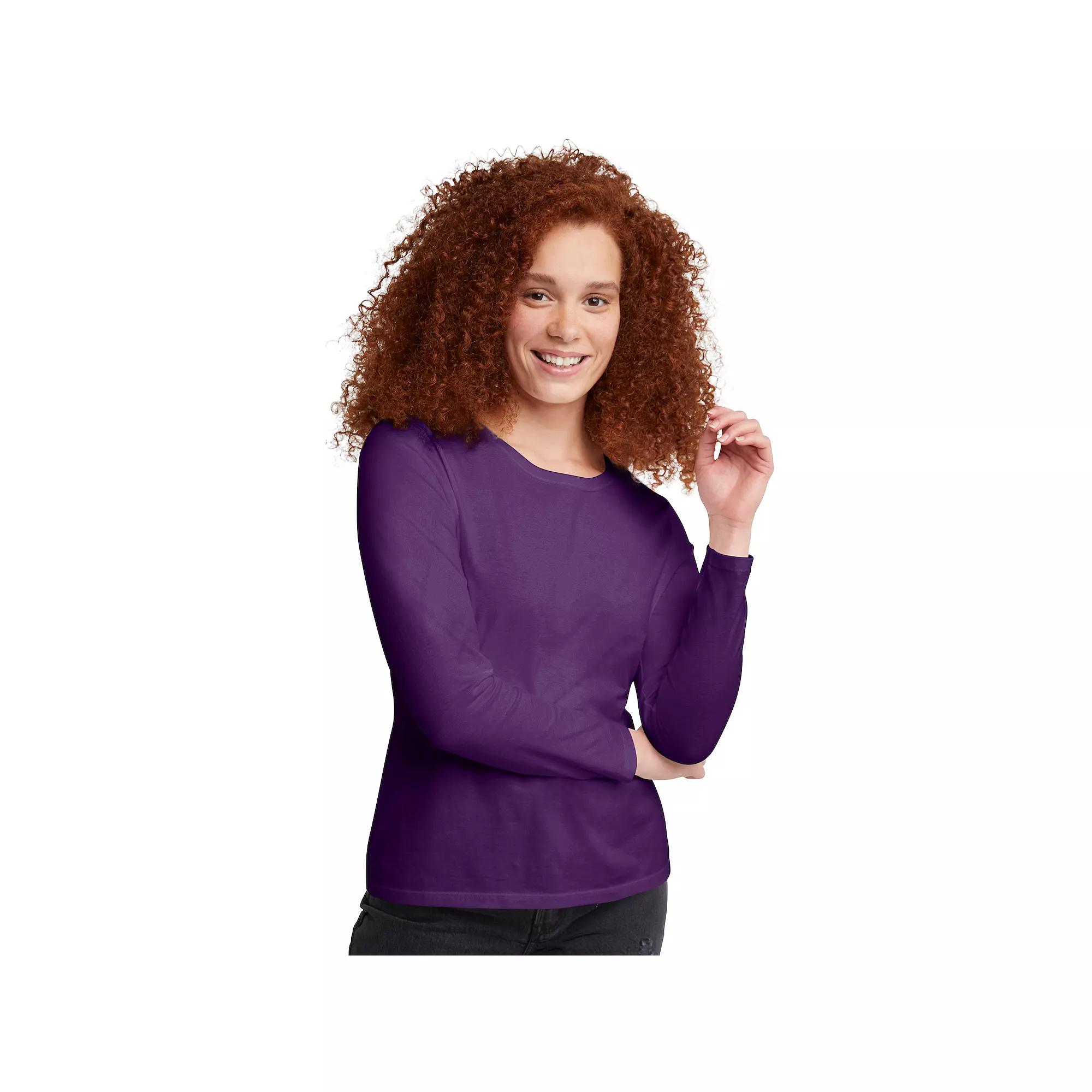 Women's Hanes® Originals Long Sleeve Crewneck Tee,  Product Image