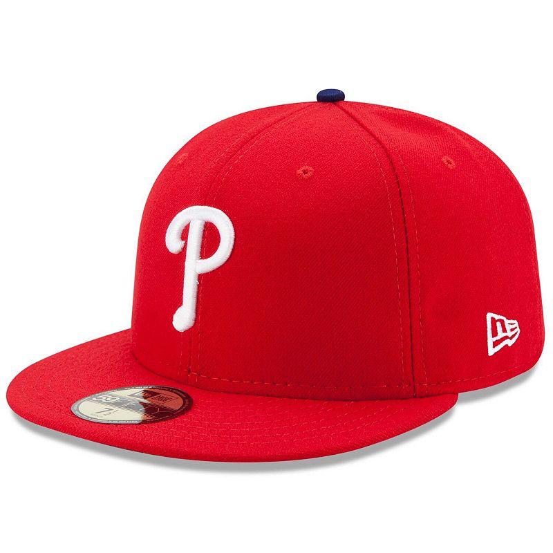 Men's New Era Red Philadelphia Phillies Game Authentic Collection On-Field 59FIFTY Fitted Hat,  Product Image