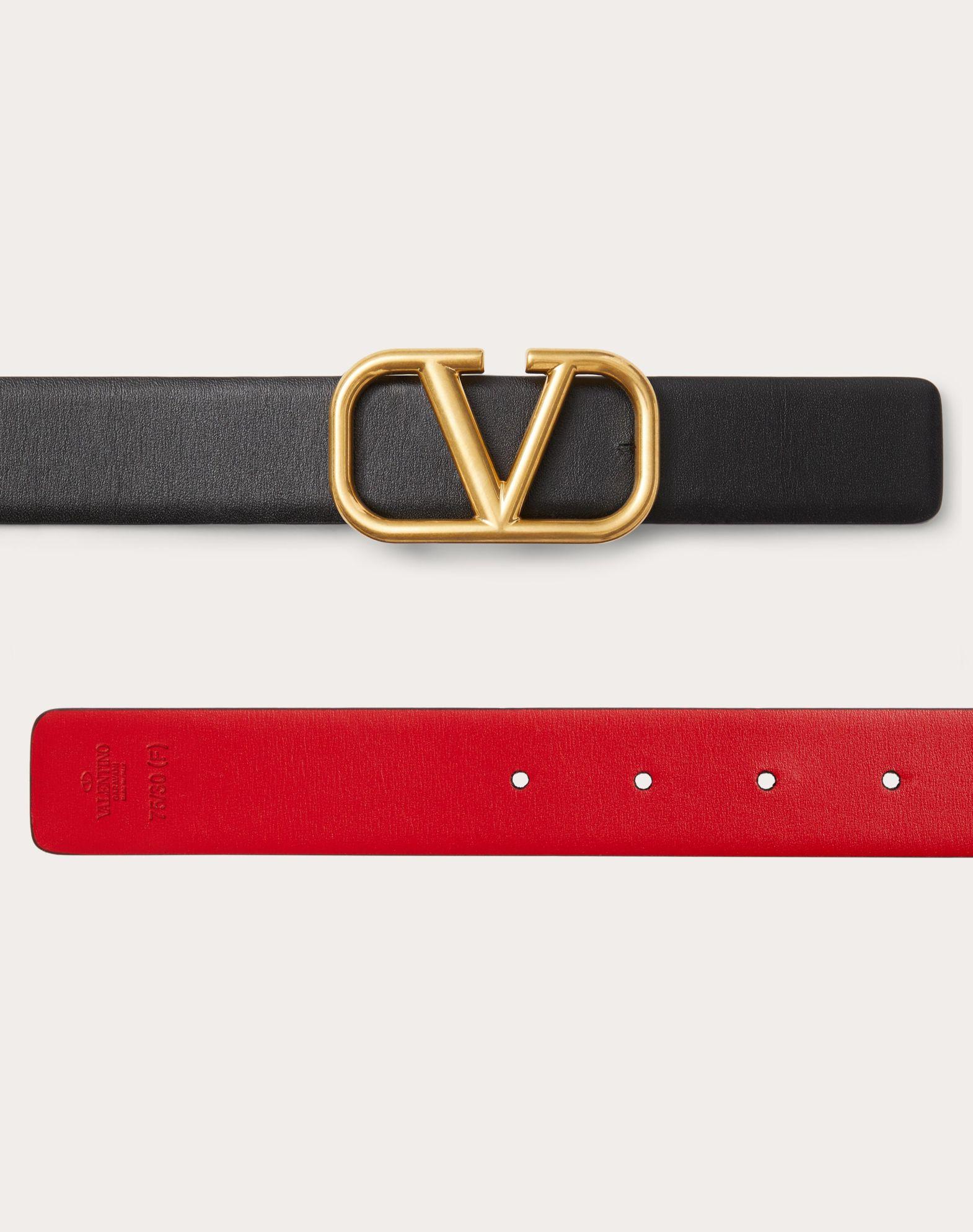Reversible Vlogo Signature Belt In Glossy Calfskin 30 Mm Product Image