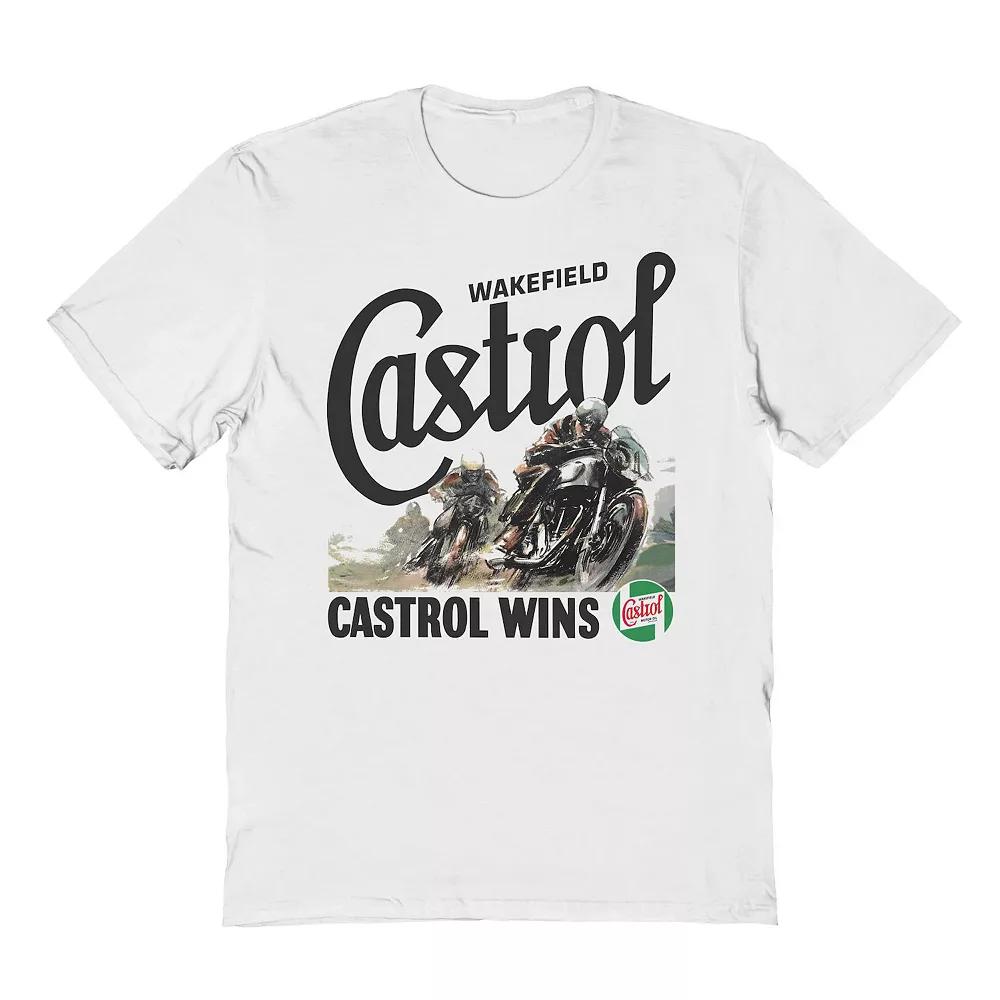 Men's Castrol Wins Ringer Graphic Tee, Size: XL, White Product Image