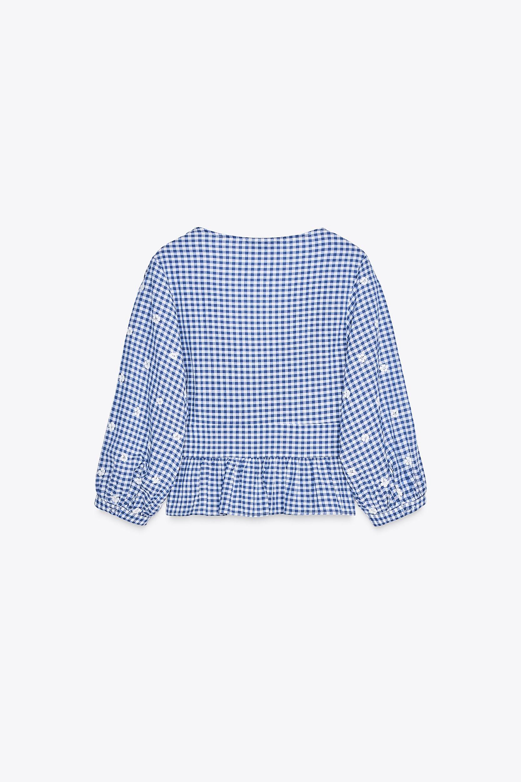 EMBROIDERED GINGHAM TOP Product Image