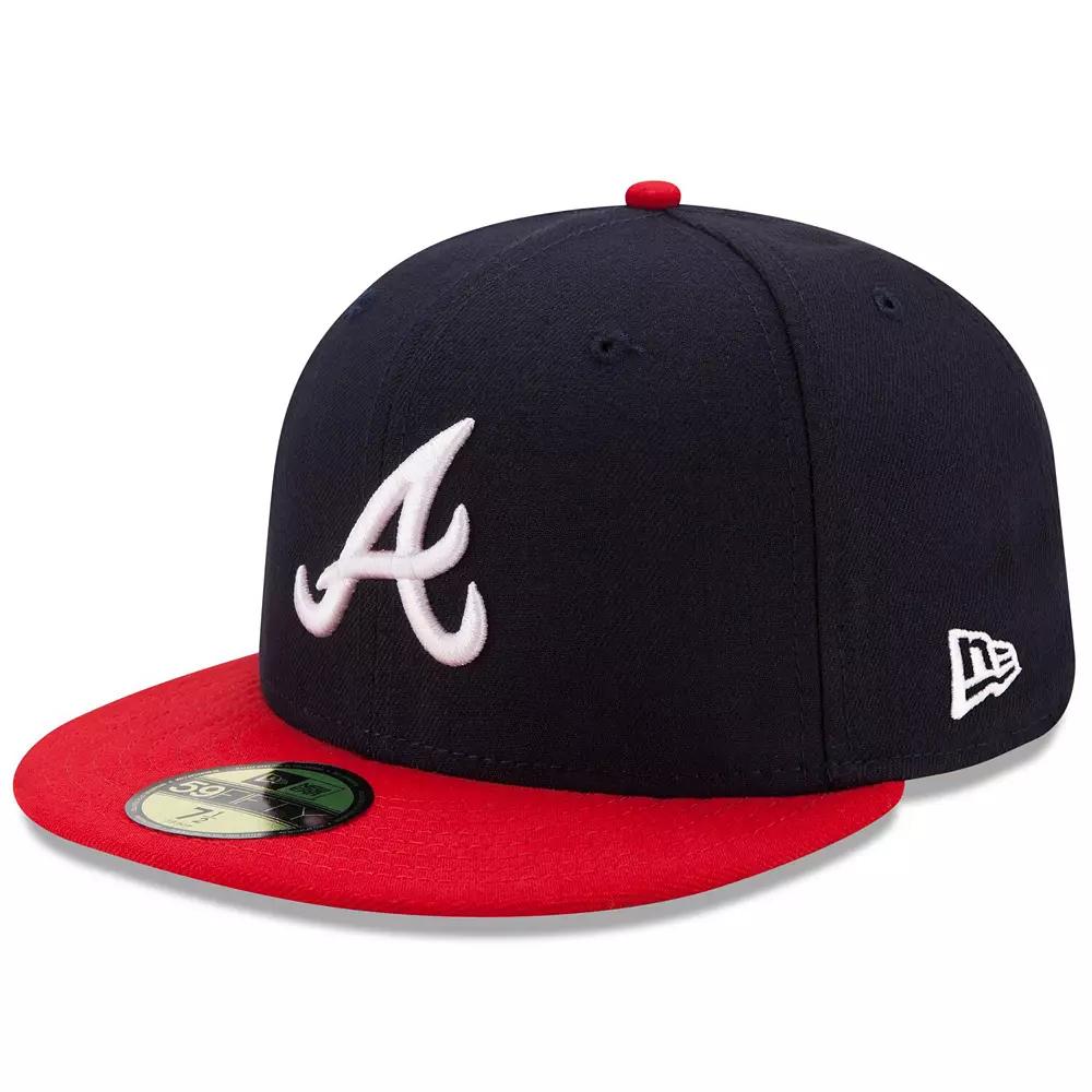 Men's New Era Navy/Red Atlanta Braves Home Authentic Collection On-Field 59FIFTY Fitted Hat,  Product Image
