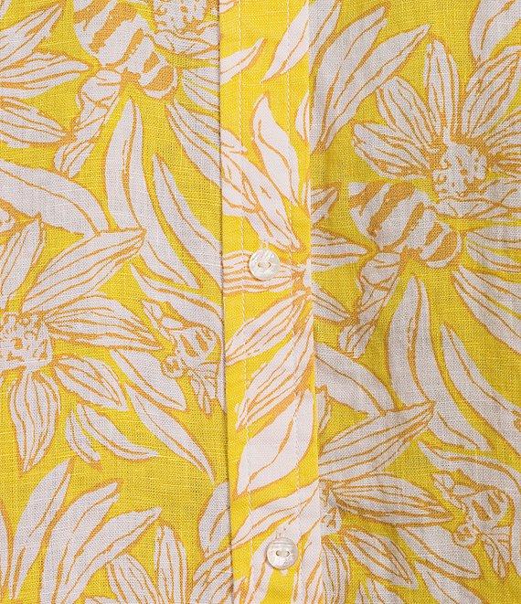 Lilly Pulitzer Lynd Honeycomb Hideaway Print Linen Point Collar Long Sleeve Tunic Product Image