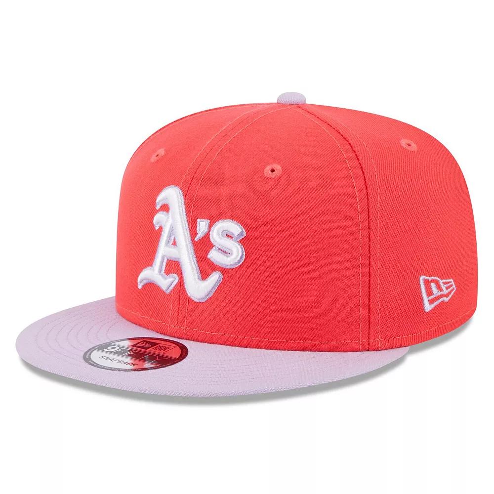 Men's New Era Red/Purple Oakland Athletics Spring Basic Two-Tone 9FIFTY Snapback Hat Product Image