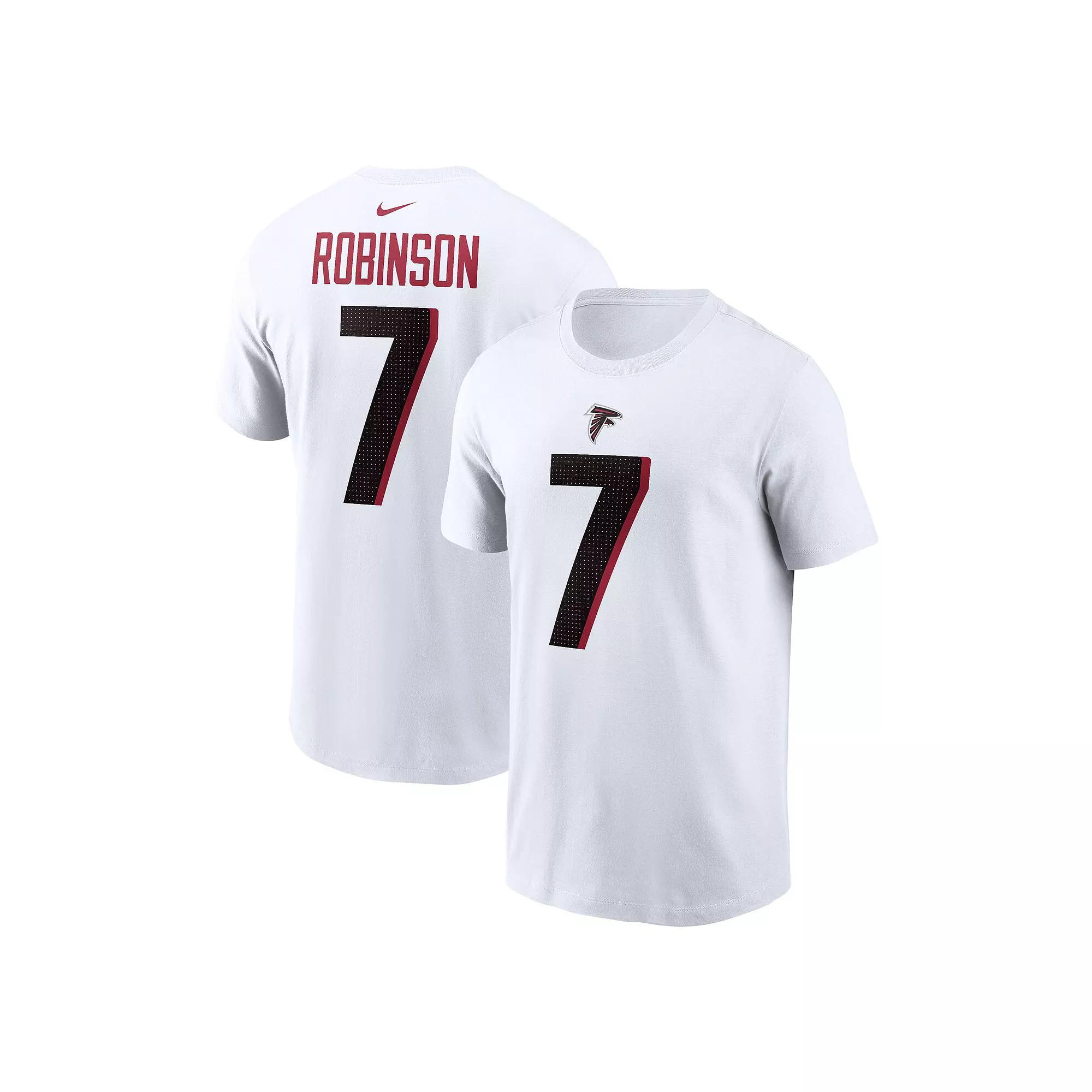Men's Nike Bijan Robinson White Atlanta Falcons Player Name & Number T-Shirt,  Product Image