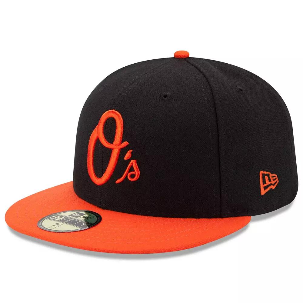 Men's New Era Black/Orange Baltimore Orioles Alternate Authentic Collection On Field 59FIFTY Performance Fitted Hat, Size: 7 5/8 Product Image