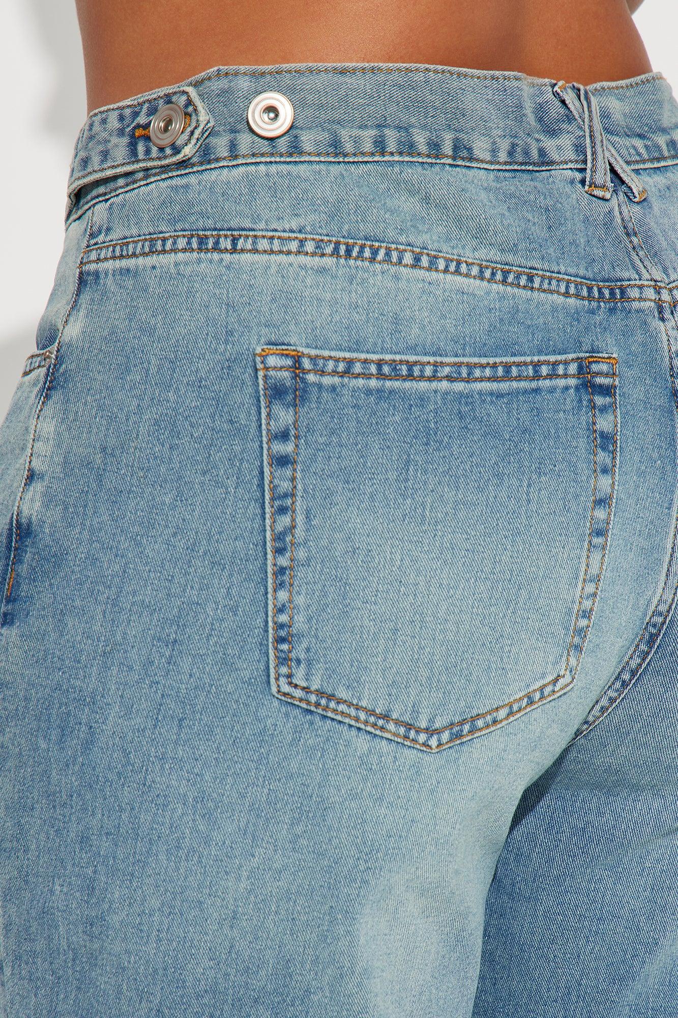 Dani Drop Waist Straight Leg Jeans - Medium Wash Product Image