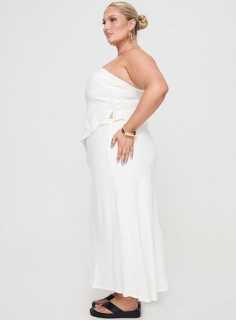 Ermias Linen Blend Midi Skirt White Curve Product Image