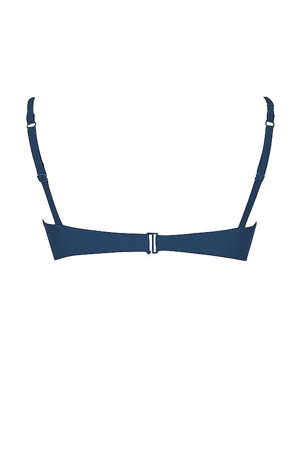 Cassis  deep blue ruched bikini top Product Image