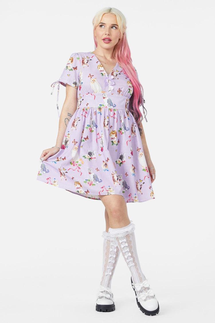 Kitsch Kitty Print Dress Product Image