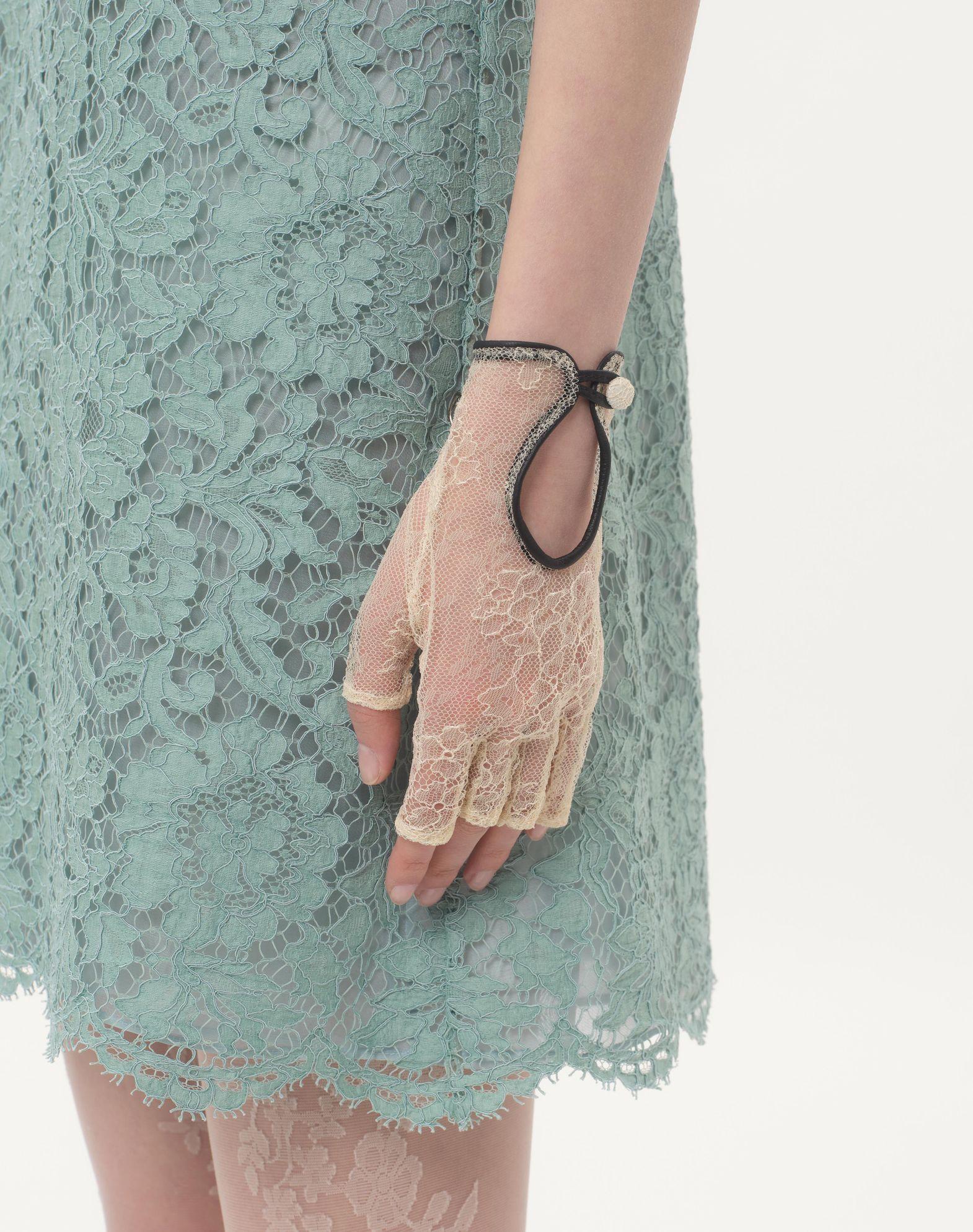 Vlogo Signature Biker Gloves In Lace And Leather Product Image