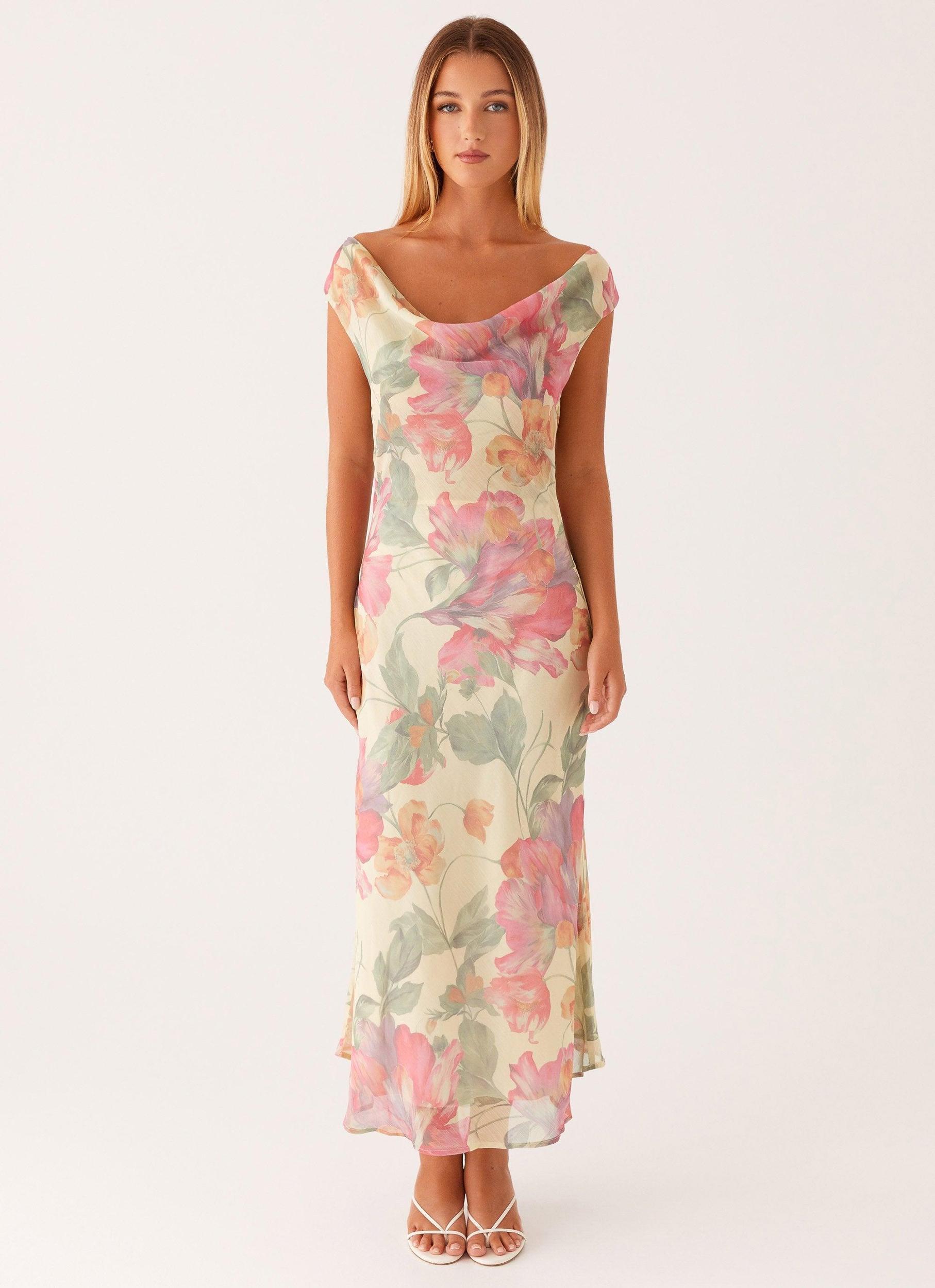 Role Model Maxi Dress - Yellow Peony Product Image