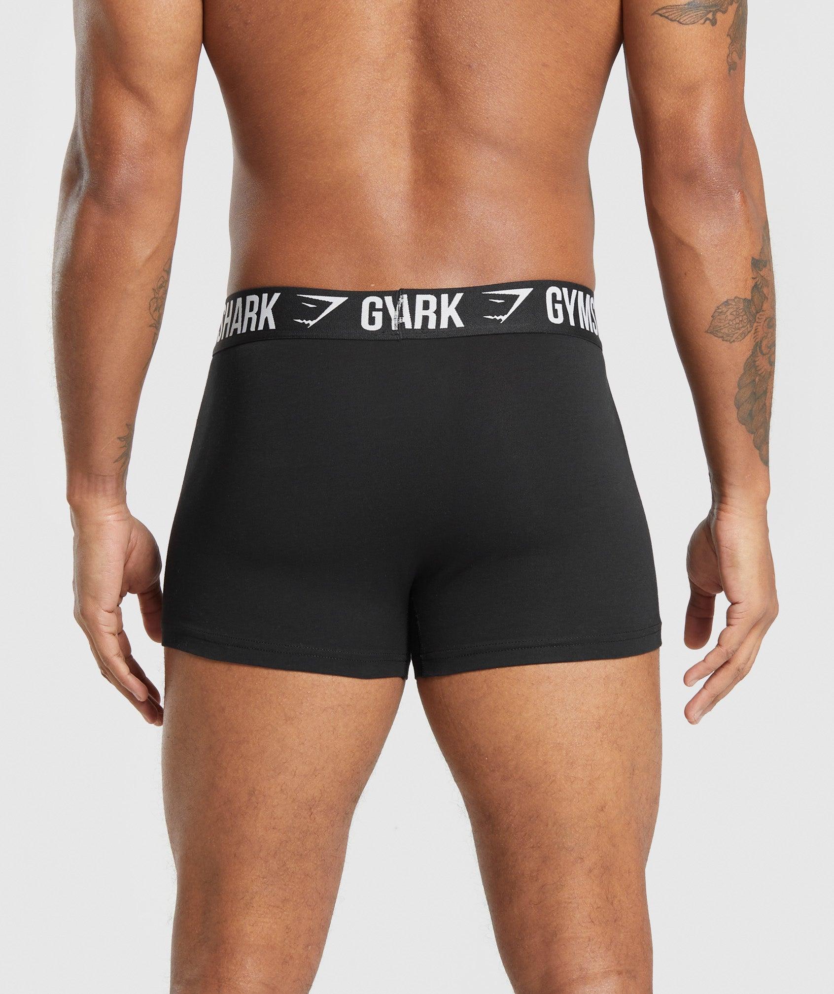 Gymshark Boxer Brief 3PK - Black/Graphite Grey Male Product Image