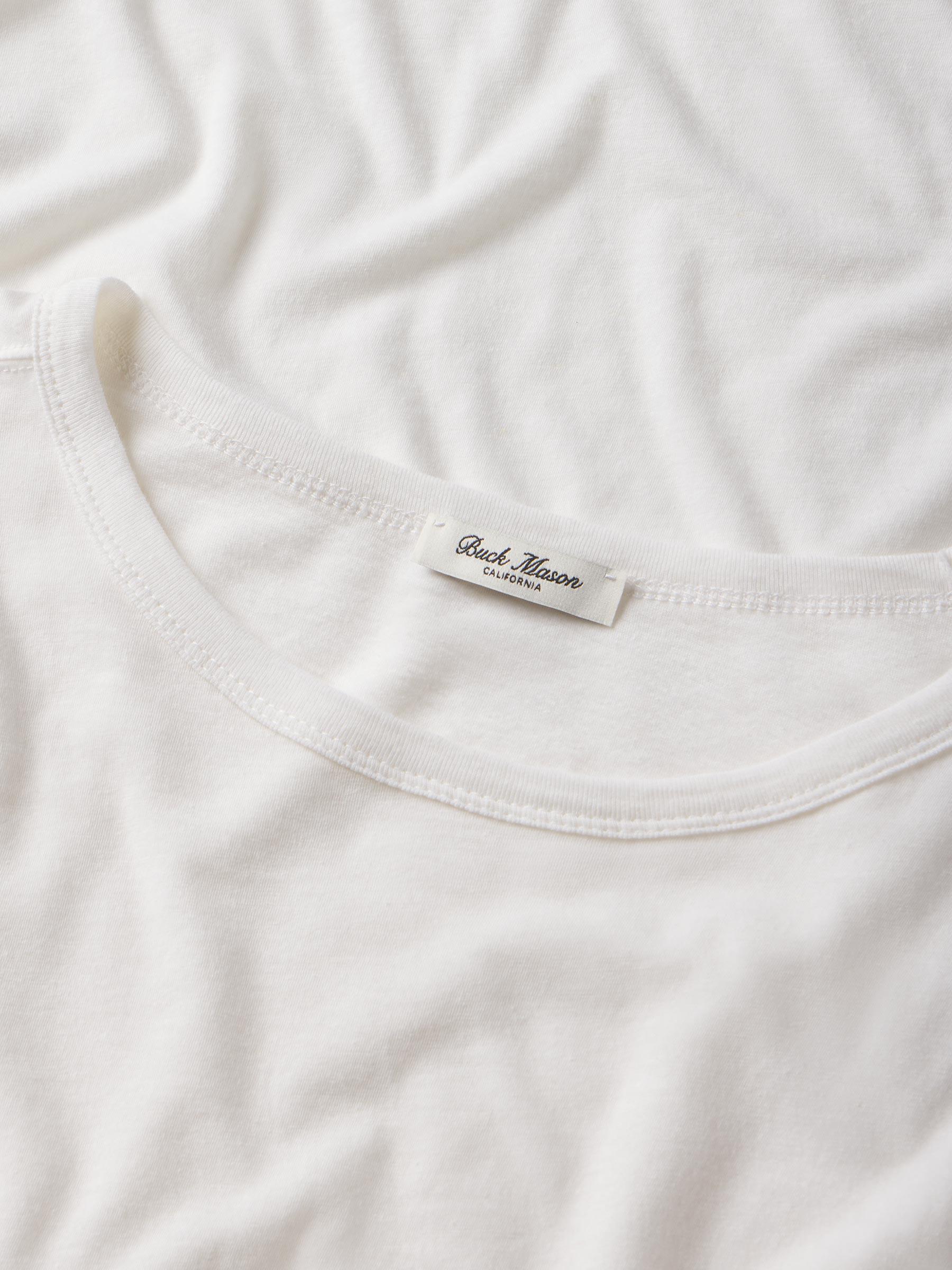 White Japanese De-Luxe Cotton Linen Knit Tee Product Image