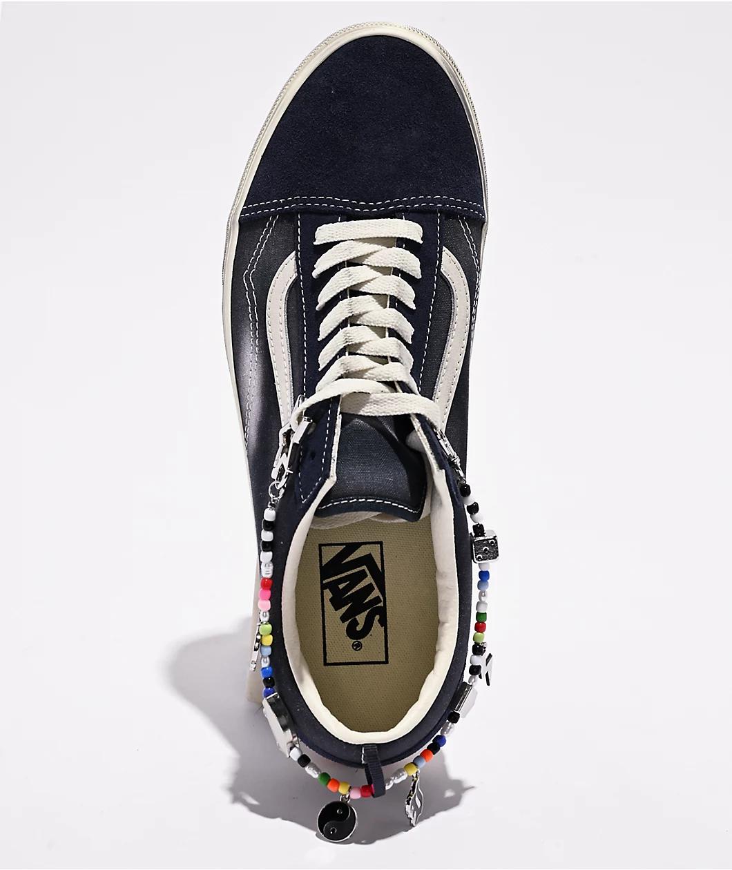 Vans Old Skool Paris Night Distressed Blue Skate Shoes Product Image