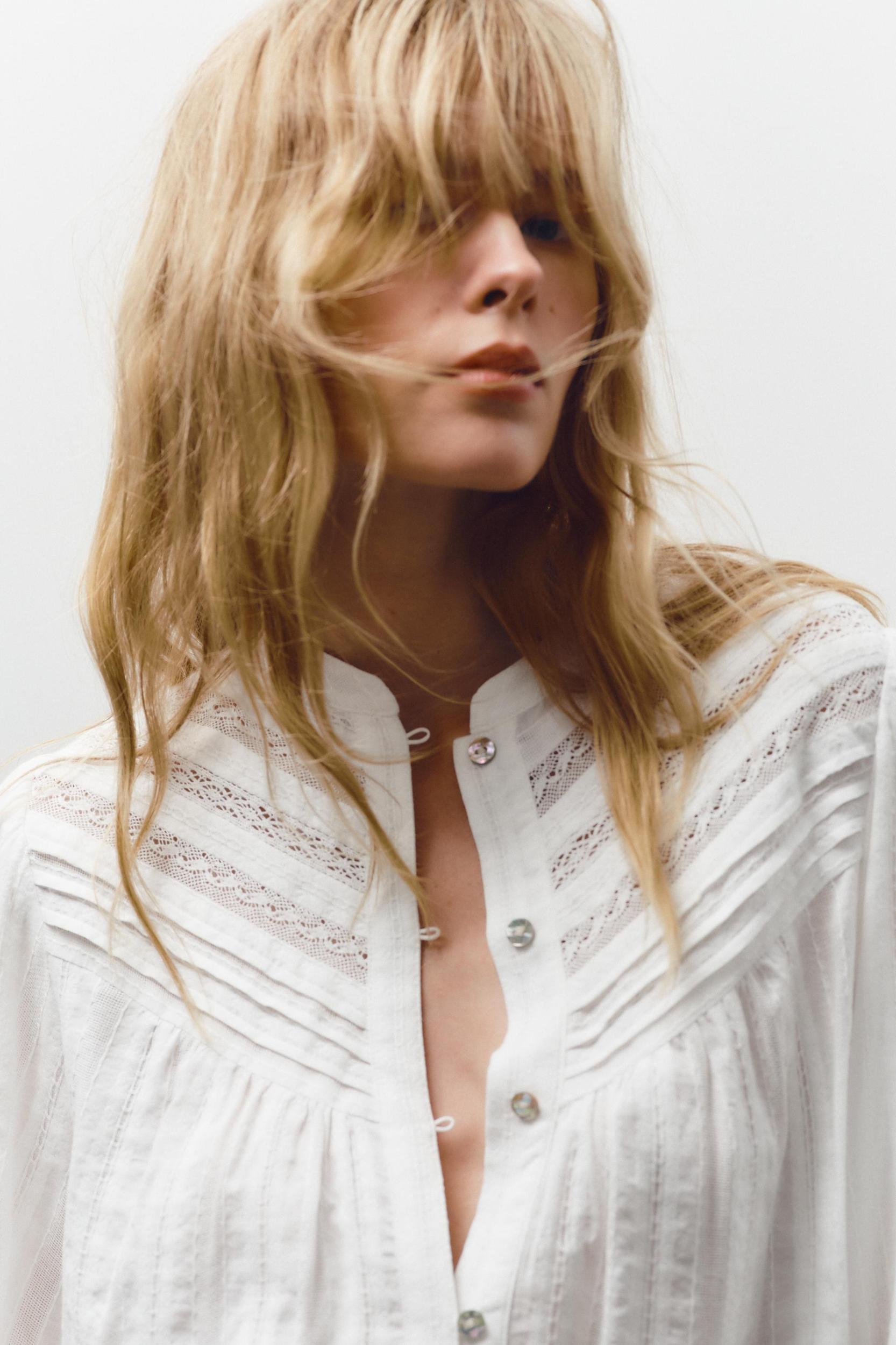 ROMANTIC LACE TRIM BLOUSE Product Image