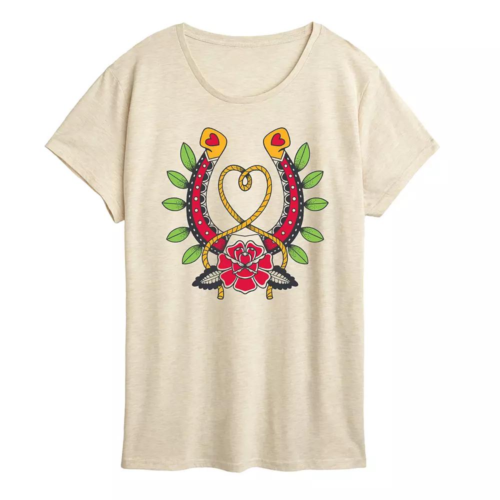 Women's Goth Western Horseshoe Graphic Tee,  Product Image