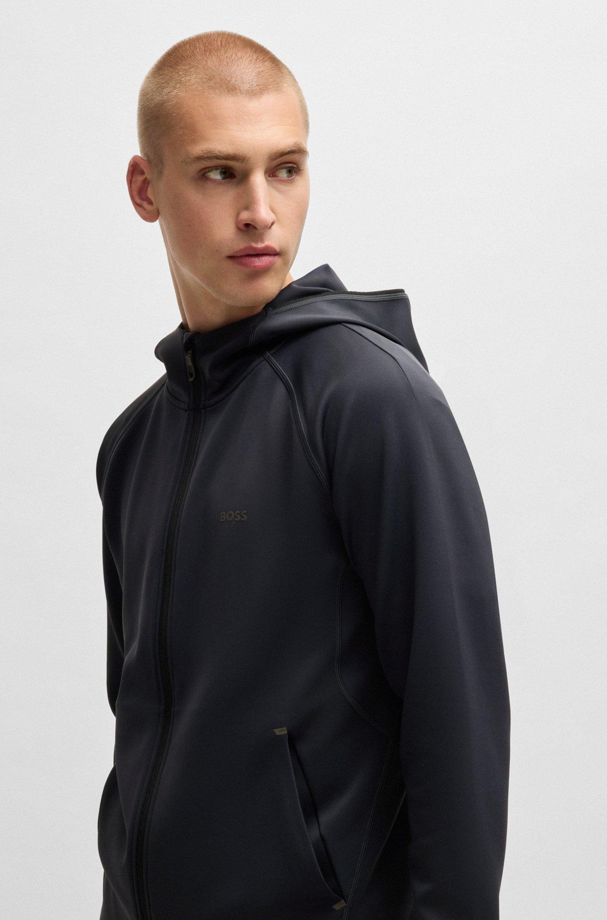 Active stretch zip-up hoodie with moisture management Product Image