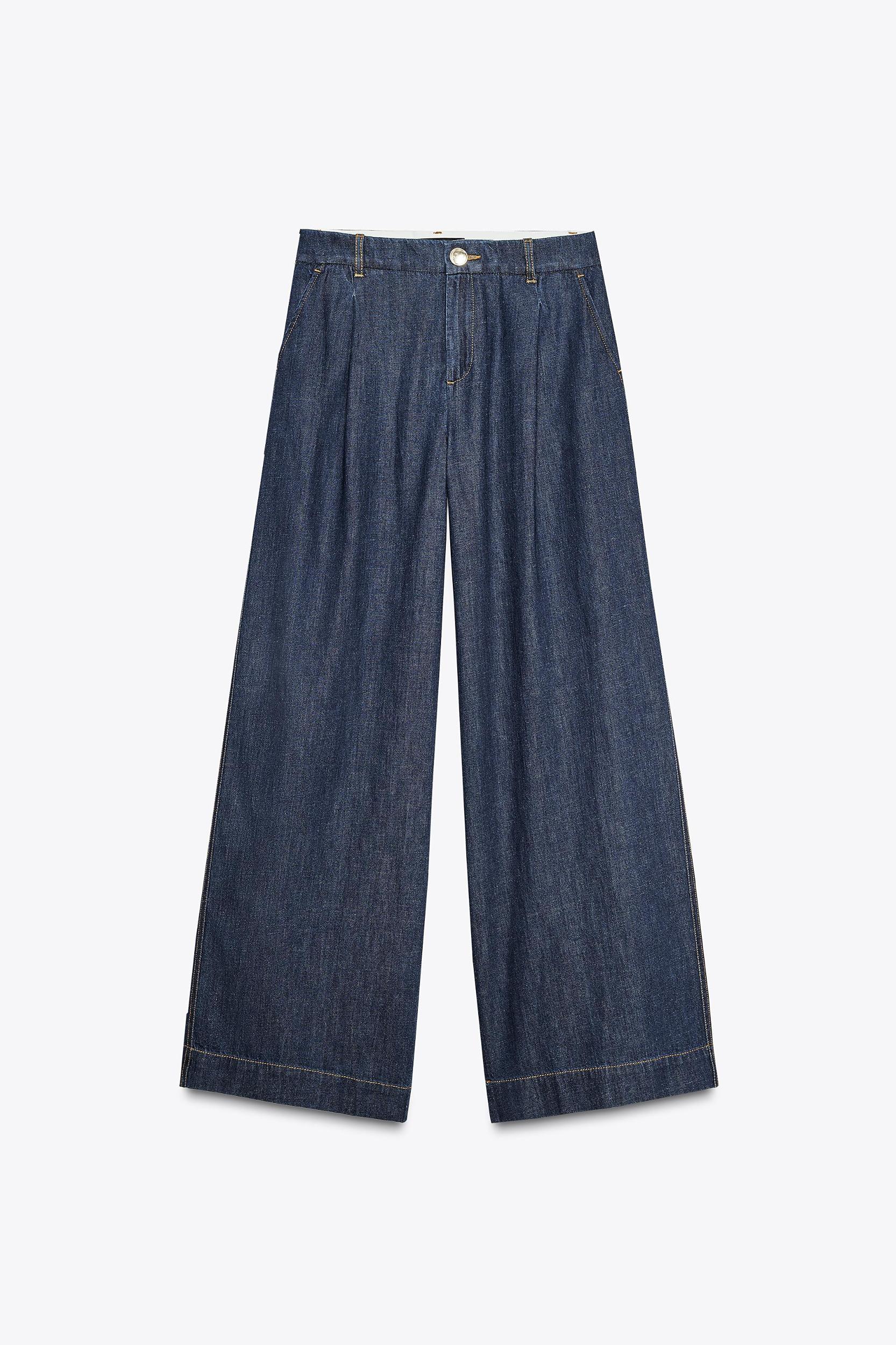 PLEATED HIGH-WAISTED WIDE LEG PANTS Product Image