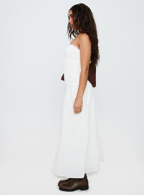 Tinsie Strapless Maxi Dress White Product Image