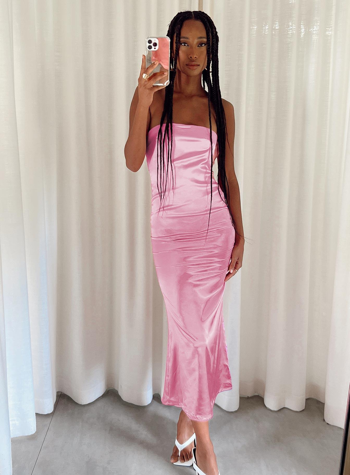 Shaya Strapless Maxi Dress Pink Product Image
