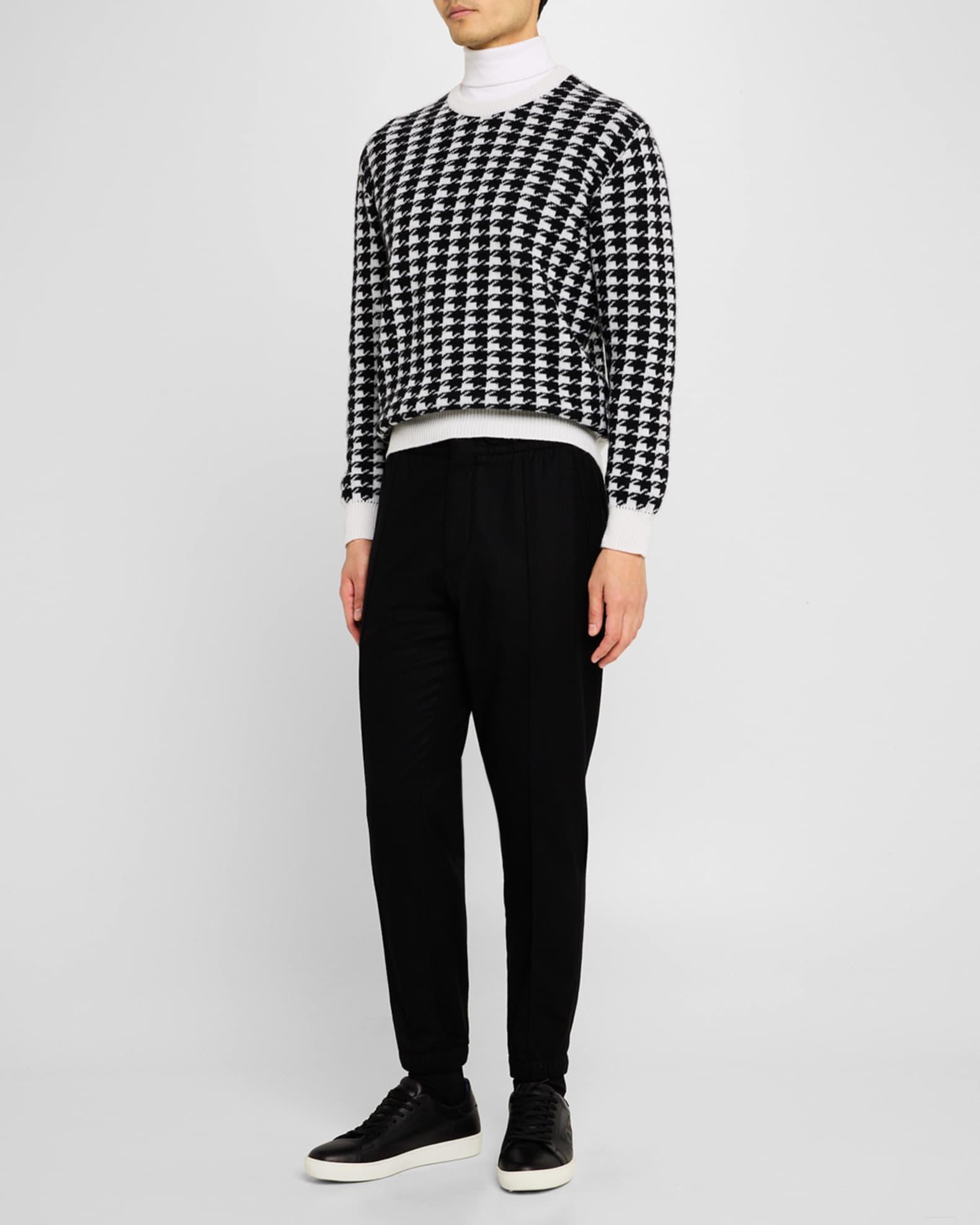 Men's Wool Houndstooth Crewneck Sweater Product Image